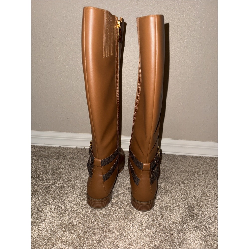 Michael Kors Rory Sz 10M Knee High Riding Boots Faux Leather Yellowstone Cowgirl - Picture 9 of 16